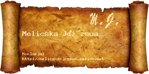 Melicska Józsua névjegykártya